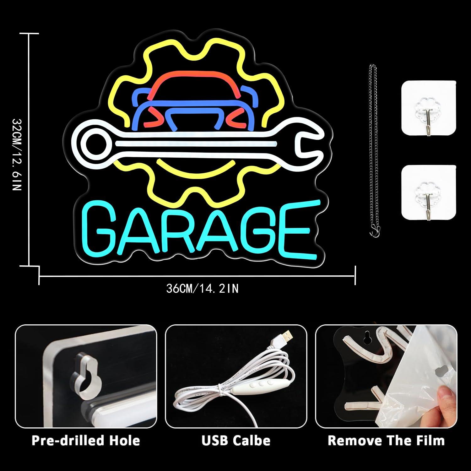 Letrero de Neón para Garaje, L - Auto Repair Shops reseña y precio