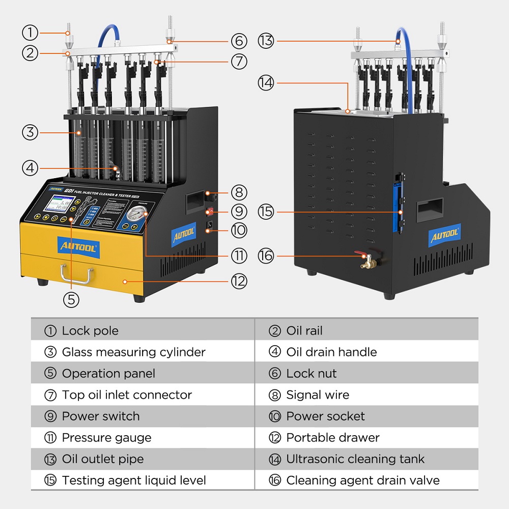 AUTOOL CT500 GDI EFI FEI máqui - Fuel Injector Tester reseña y precio